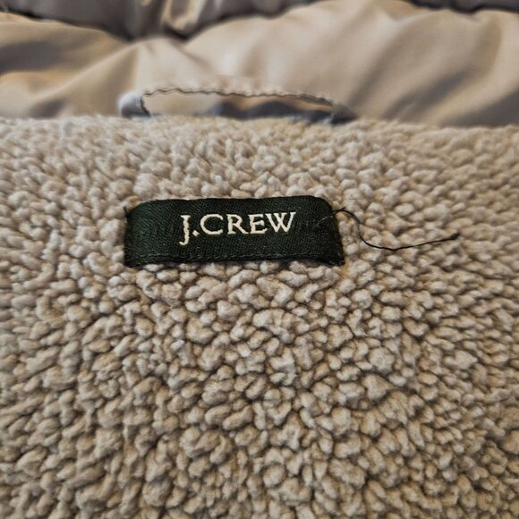 J.Crew Women’s Gray Puffer Jacket Hooded Med Quiet Luxury Streetwear Après-Ski - Picture 9 of 16